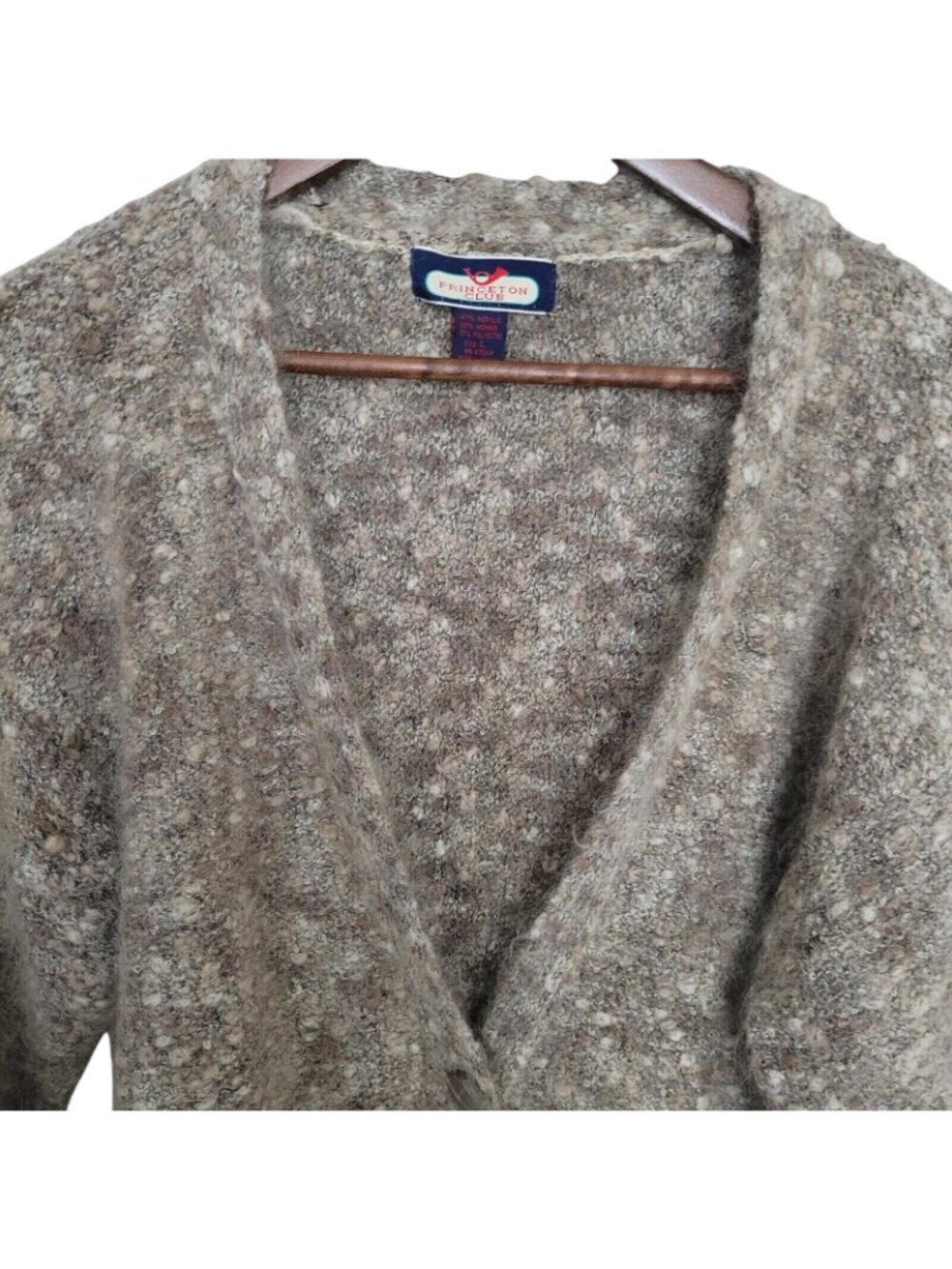 Princeton Club Mohair Cardigan Sweater Womens Size L Knit Long Sleeve Gray Cozy - Picture 3 of 9